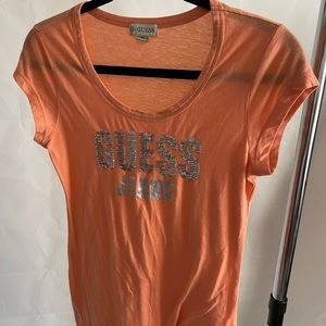 Women’s medium orange Guess Bling shirt